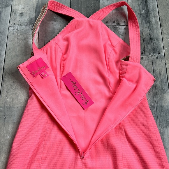 Lilly Pulitzer Pink Halter Bodycon Dress Cocktail - Picture 11 of 12